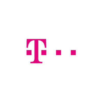 Telekom Logo: T in pink mit vier Punkten